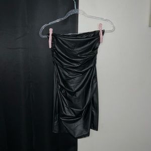 Strapless mini leather dress. New never worn/ no tag